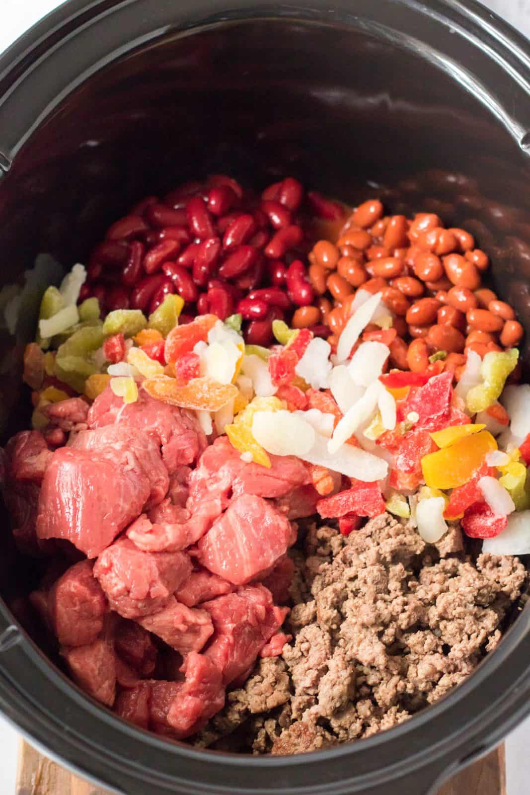 All ingredients added to slow cooker.