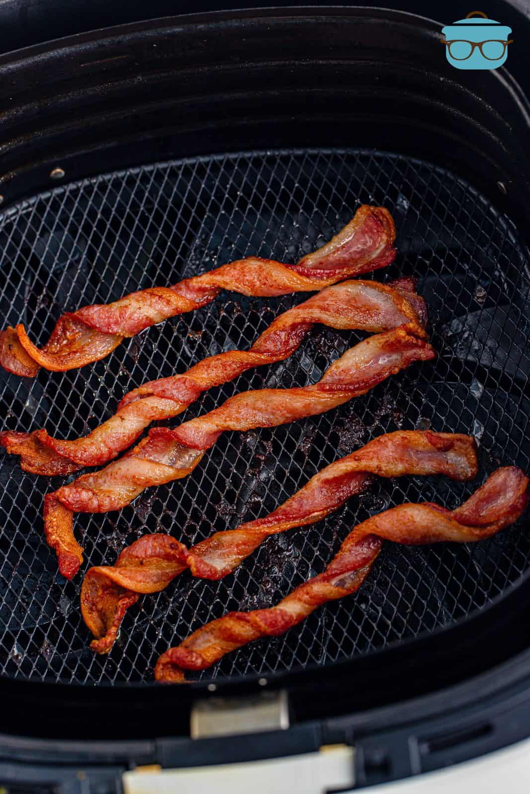 Air Fryer Twisted Bacon finished in air fryer.