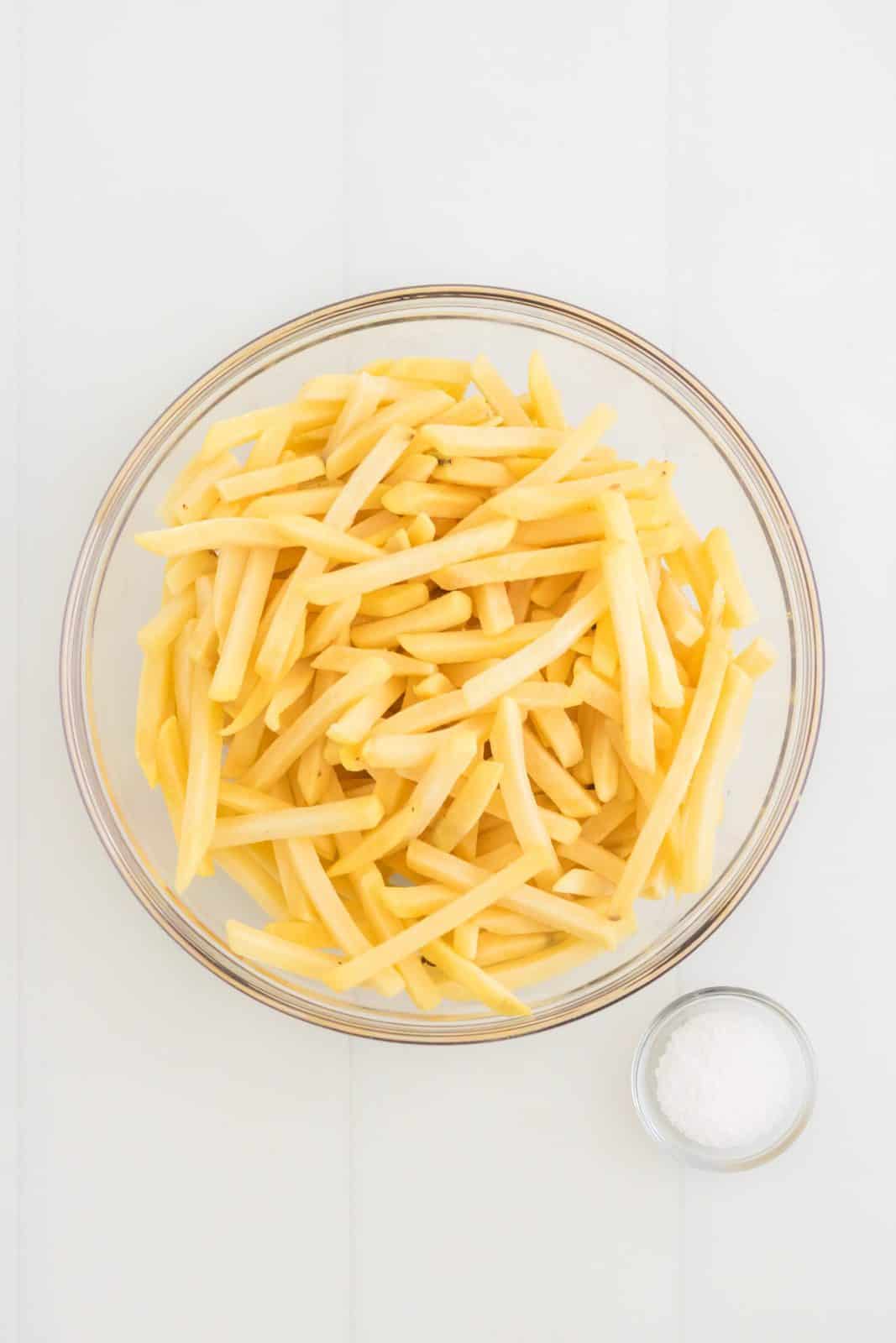 Ingredients needed: frozen french fries and salt.