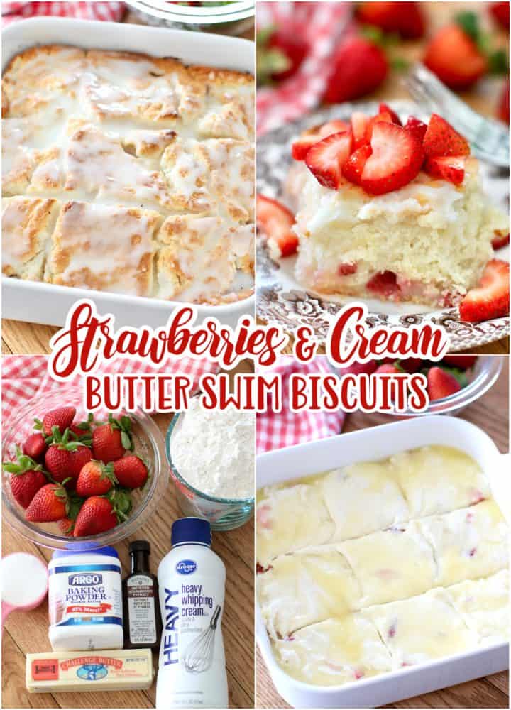 Strawberries and Cream Butter Swim Biscuits
