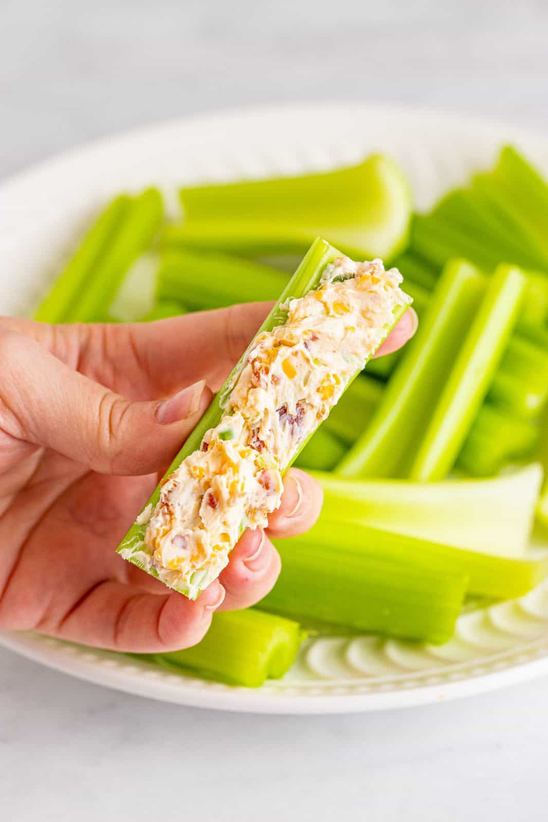 Cheddar Bacon Celery Sticks - The Country Cook