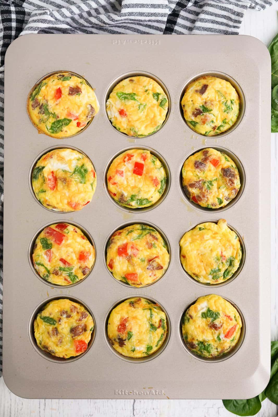 Finished back egg muffins in tin.
