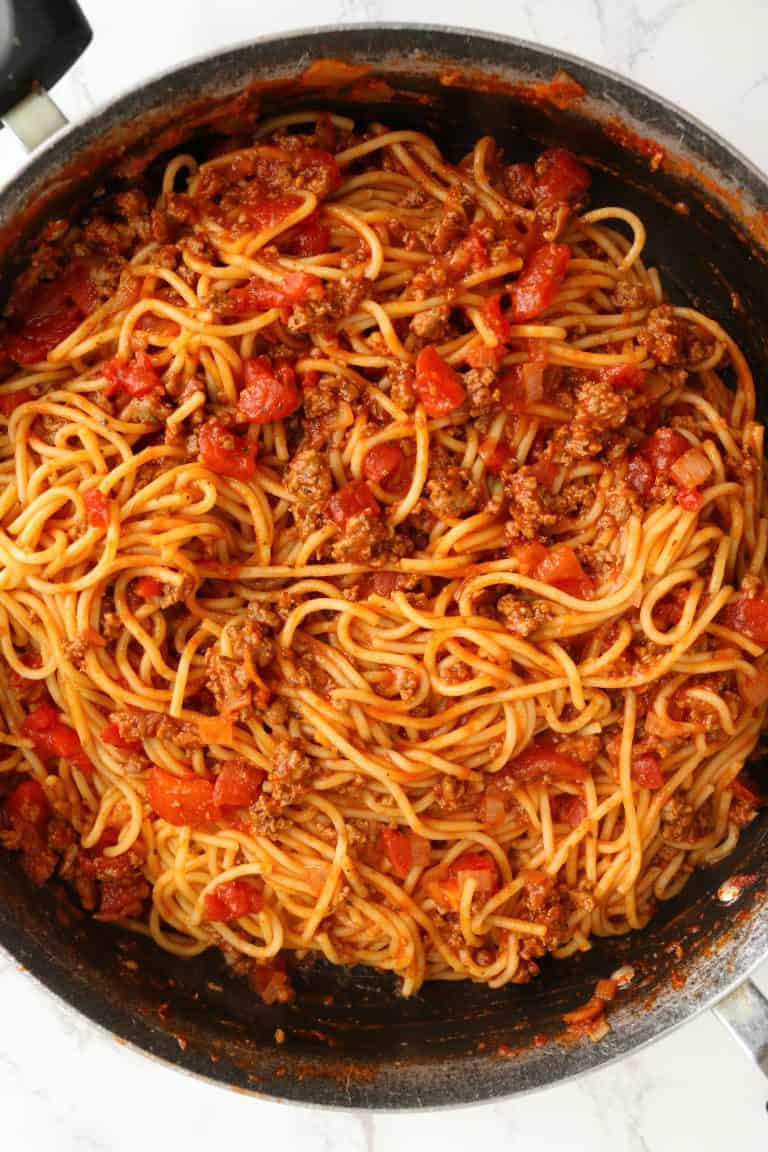 School Cafeteria Spaghetti - The Country Cook