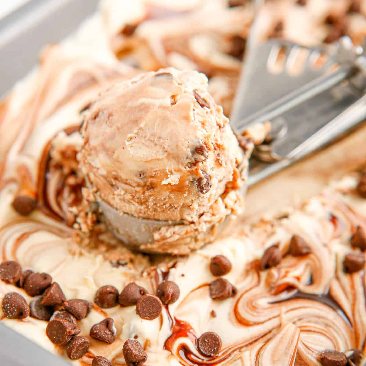 No-Churn Peanut Butter Chocolate Chip Ice Cream