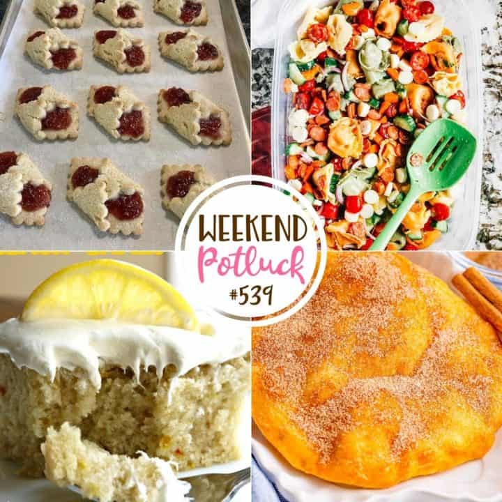 Featured recipes include: Cake Mix Kolaches, Italian Tortellini Salad, Elephant Ears and Lemon Crazy Cake.