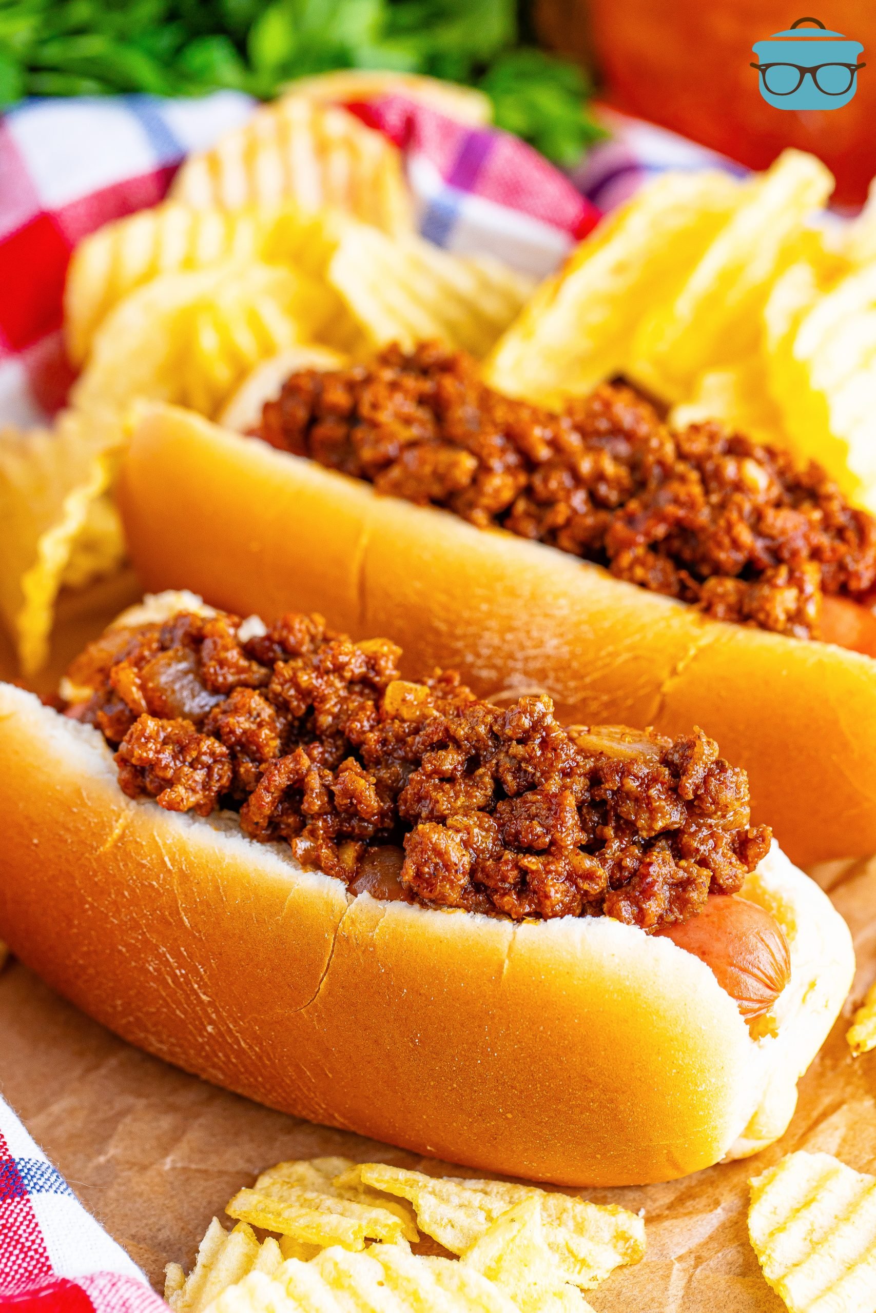 A few Chili Dogs with Hot Dog Chili.