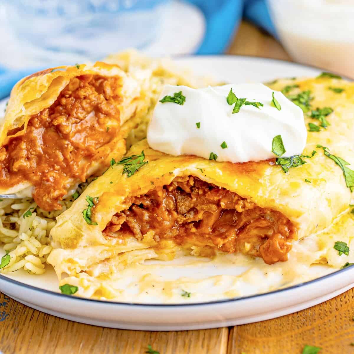 Smothered Beef Burritos (+Video)