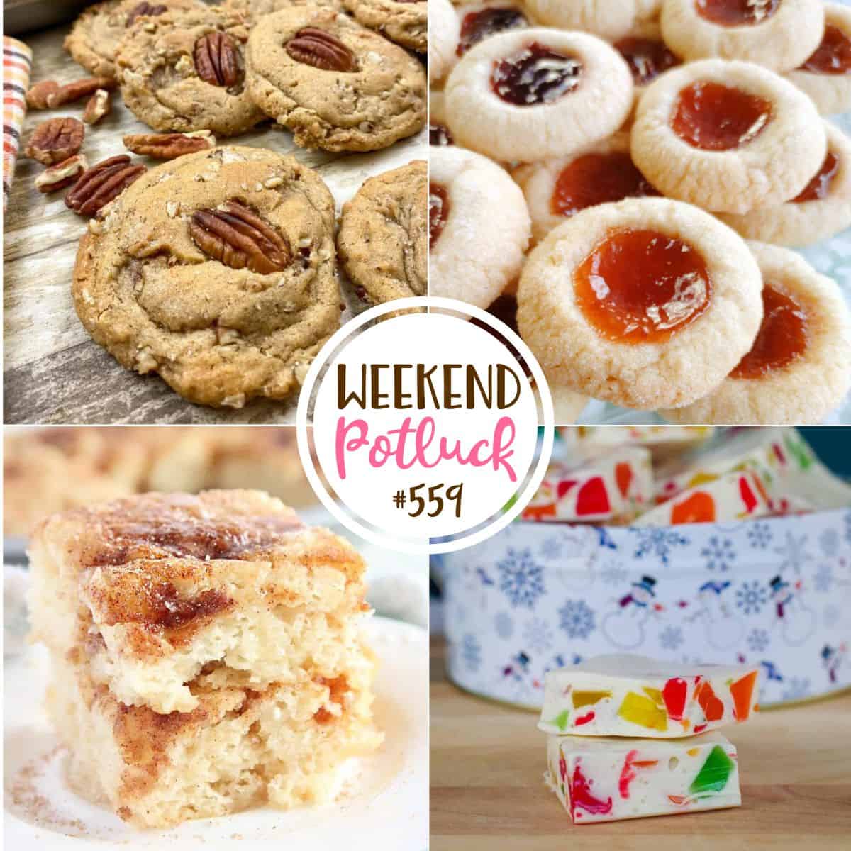 Chewy Butter Pecan Cookies  – Weekend Potluck #559