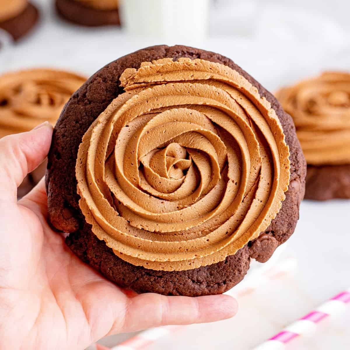 Crumbl Chocolate Cake Cookies
