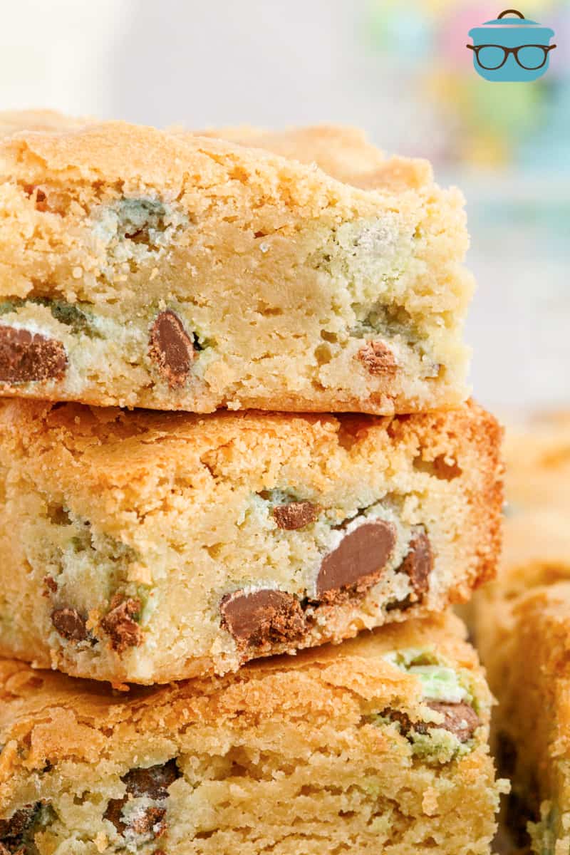 Close up looking at a few Easter Blondies.