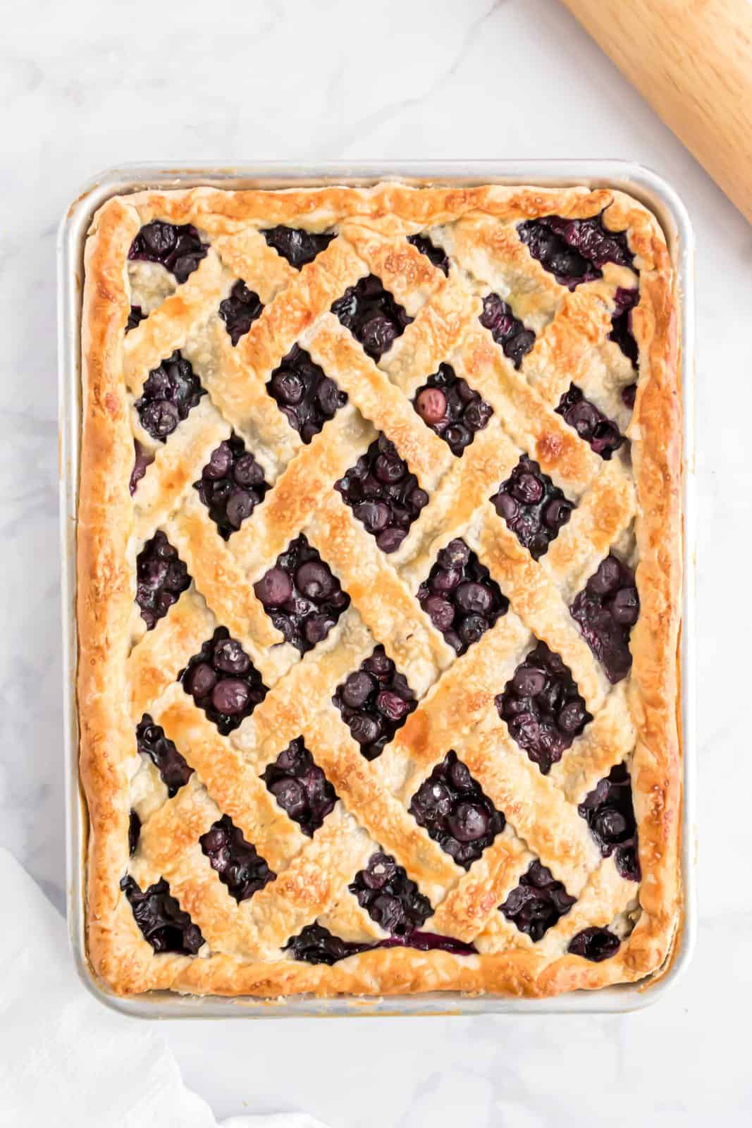 A beautiful Blueberry Slab Pie.