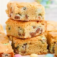 A stack of Easter Blondies.