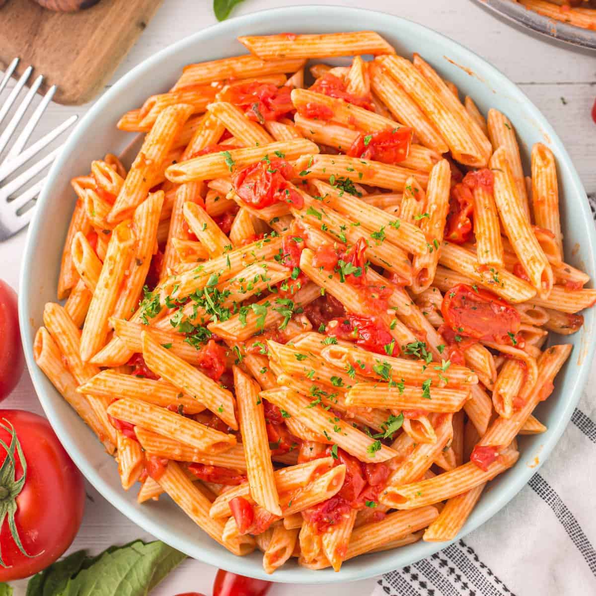Penne Pasta with Homemade Tomato Sauce