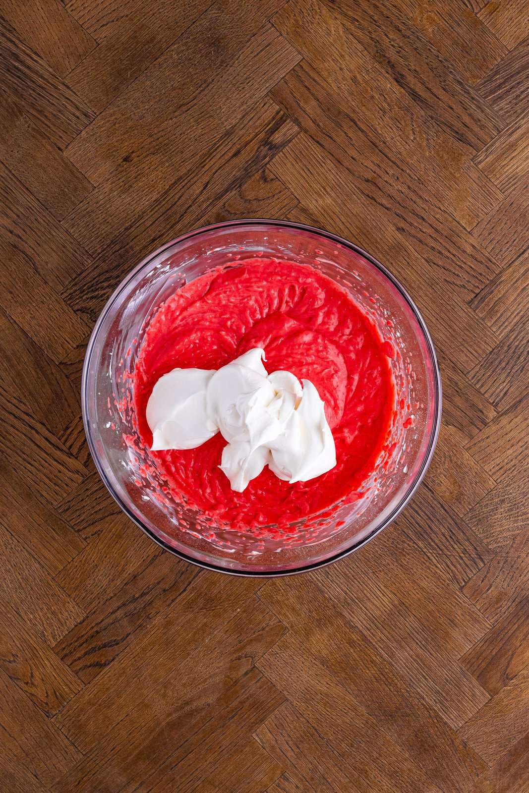 Strawberry filling, cream cheese, powdered sugar and Cool Whip all in a mixing bowl.