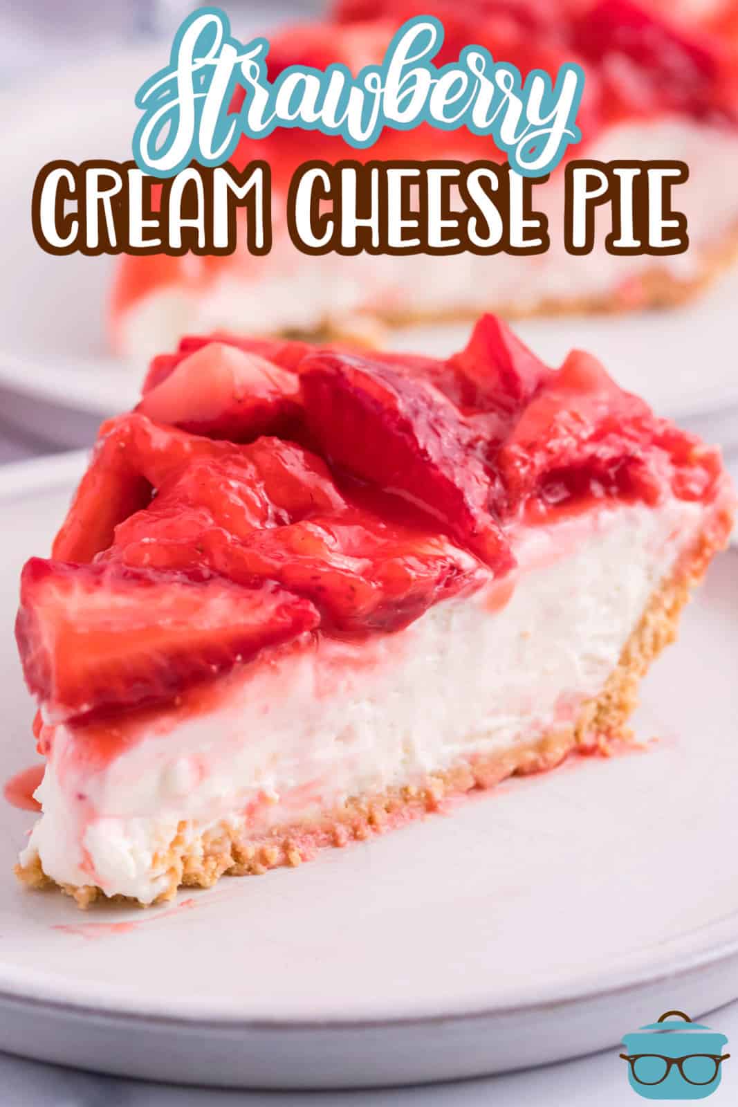 A slice of Strawberry Cream Cheese pie.