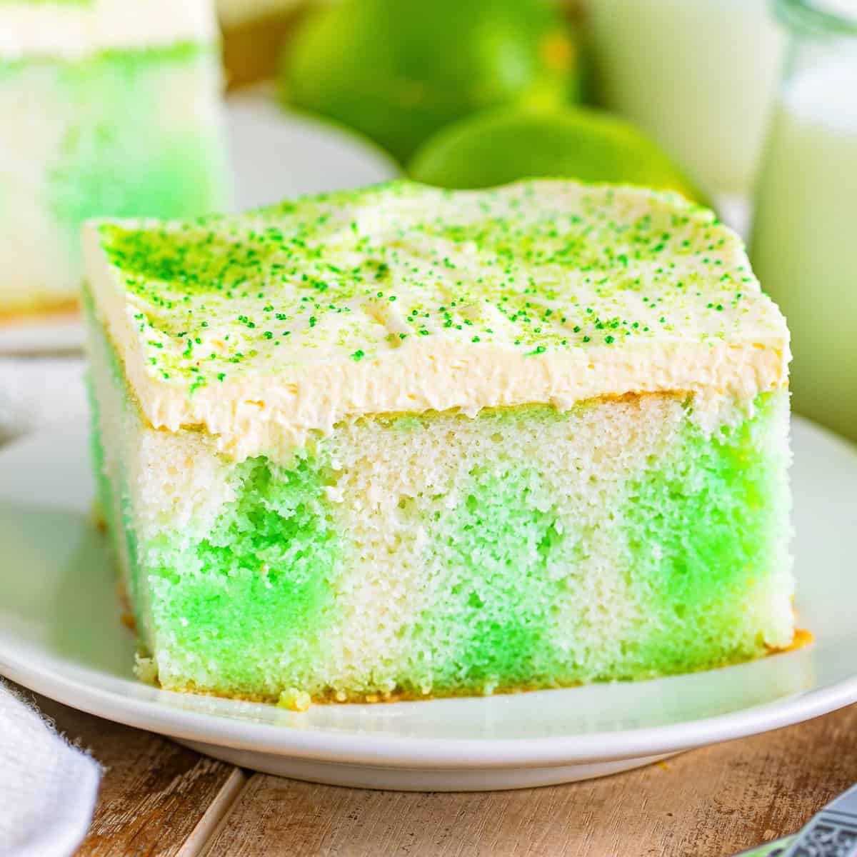 Lime Jell-O Poke Cake