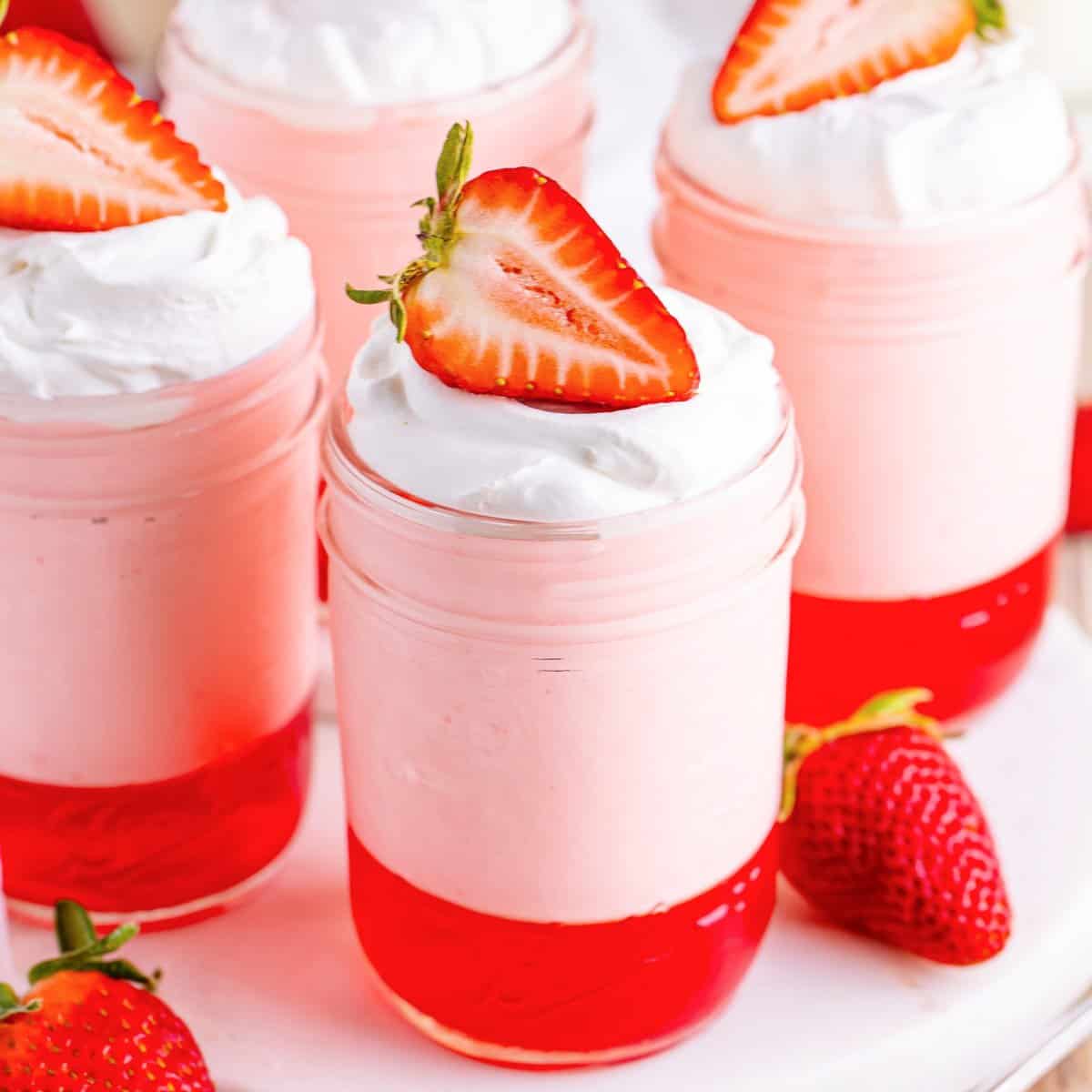 Strawberry Jell-O Parfaits