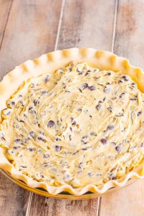 A pie crust with cookie dough as filling.