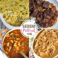 Weekend Potluck featured recipes include: Corn Casserole, Easy Chicken Goulash with Dumplings, Beer Braised Short Ribs and Crock Pot Chicken and Gravy.