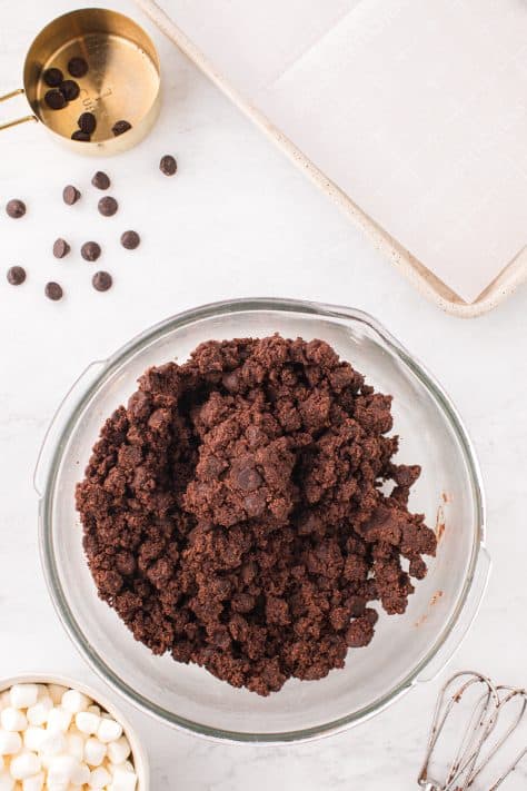 A thick chocolate cookie dough.