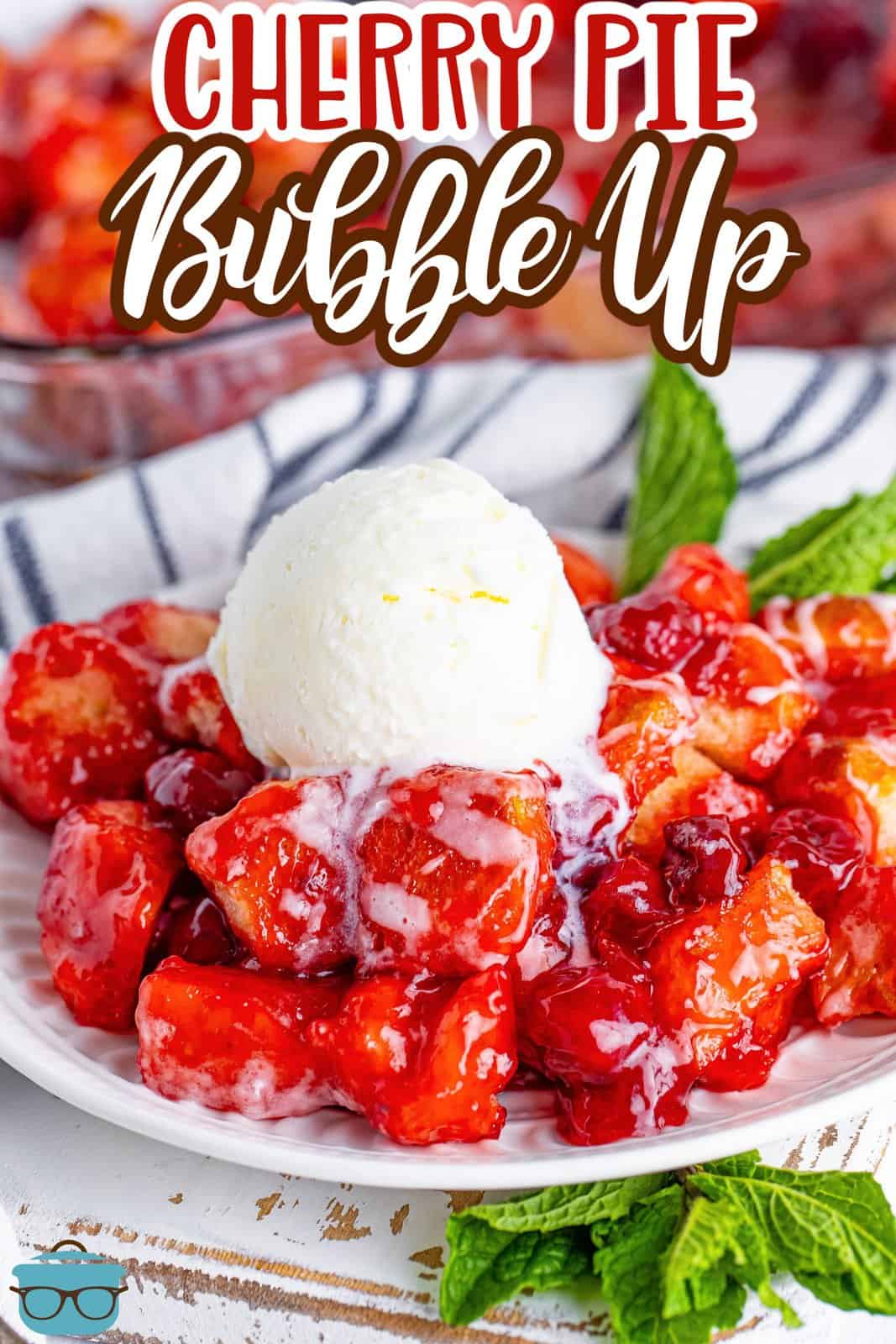 A plate with a generous serving of Cherry Pie Bubble Up.
