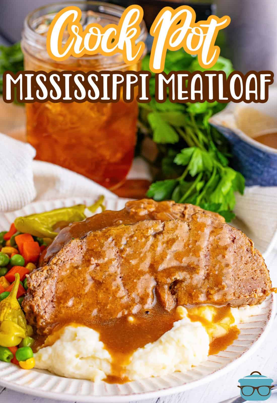 A plate of Mississippi Meatloaf wtih sides.