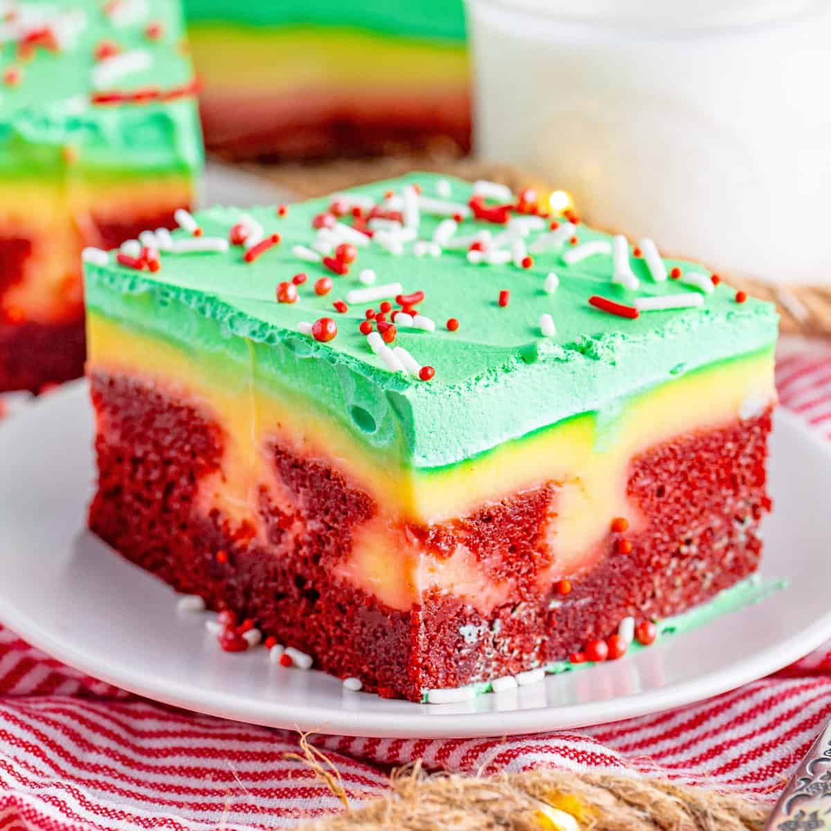Christmas Red Velvet Poke Cake