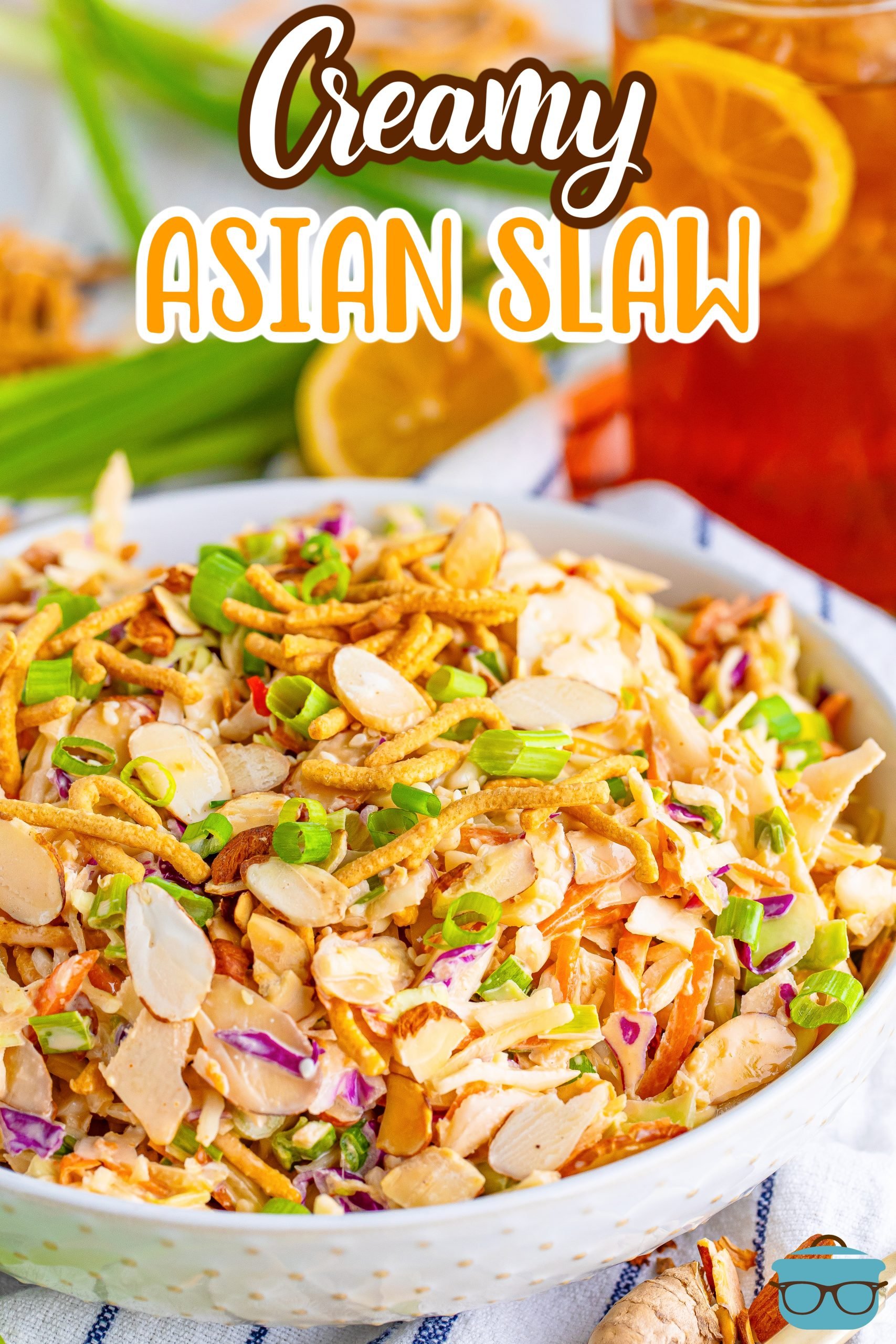 A big serving bowl of Asian Slaw.