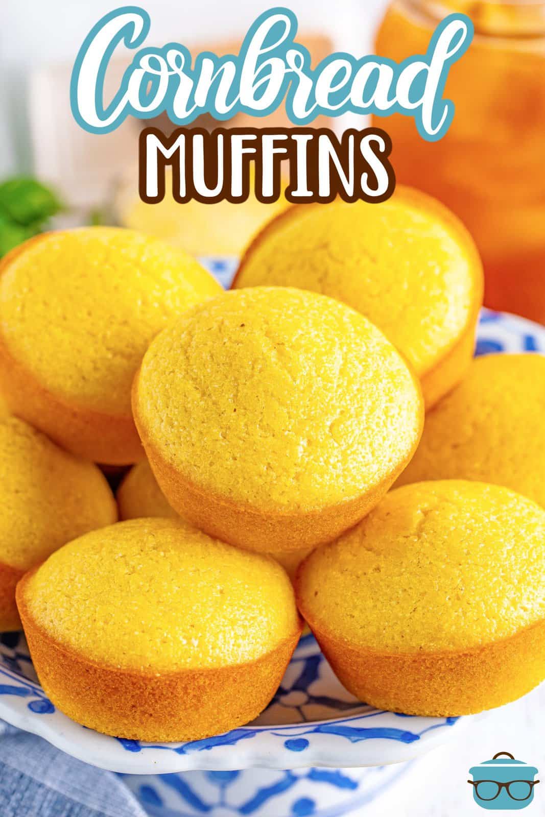 Looking at a mountain of Cornbread Muffins on a plate. 