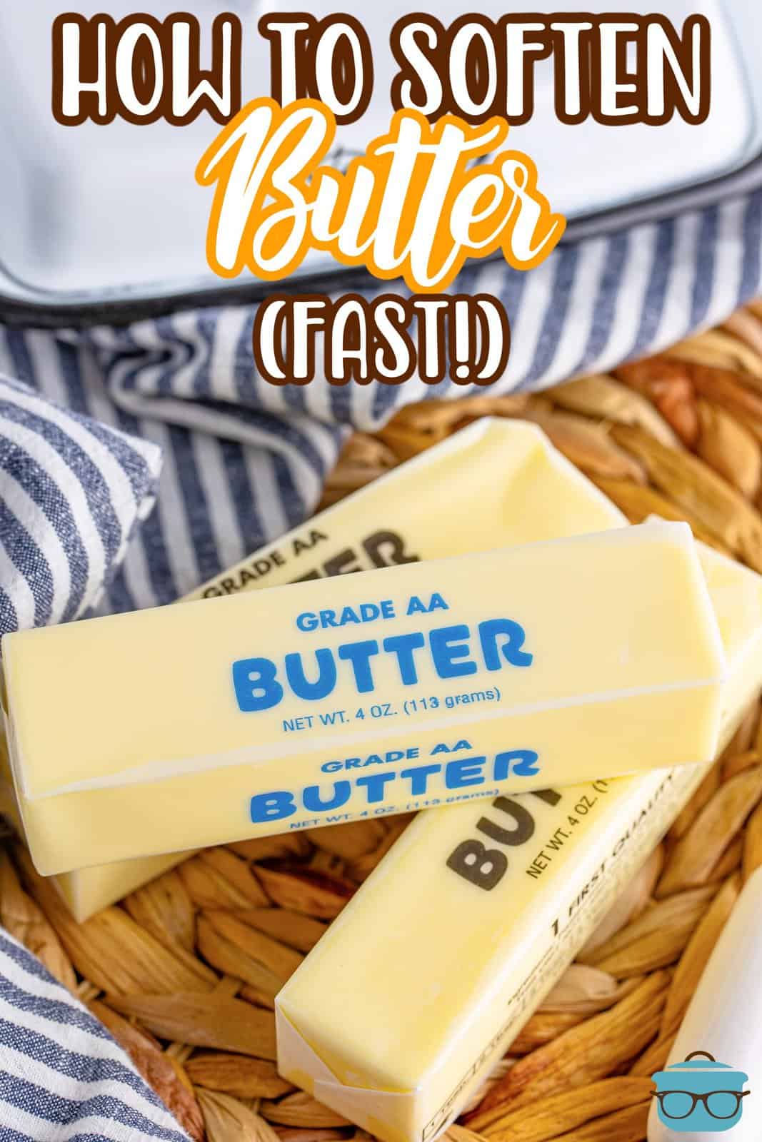 A few sticks of softened butter in a pile.