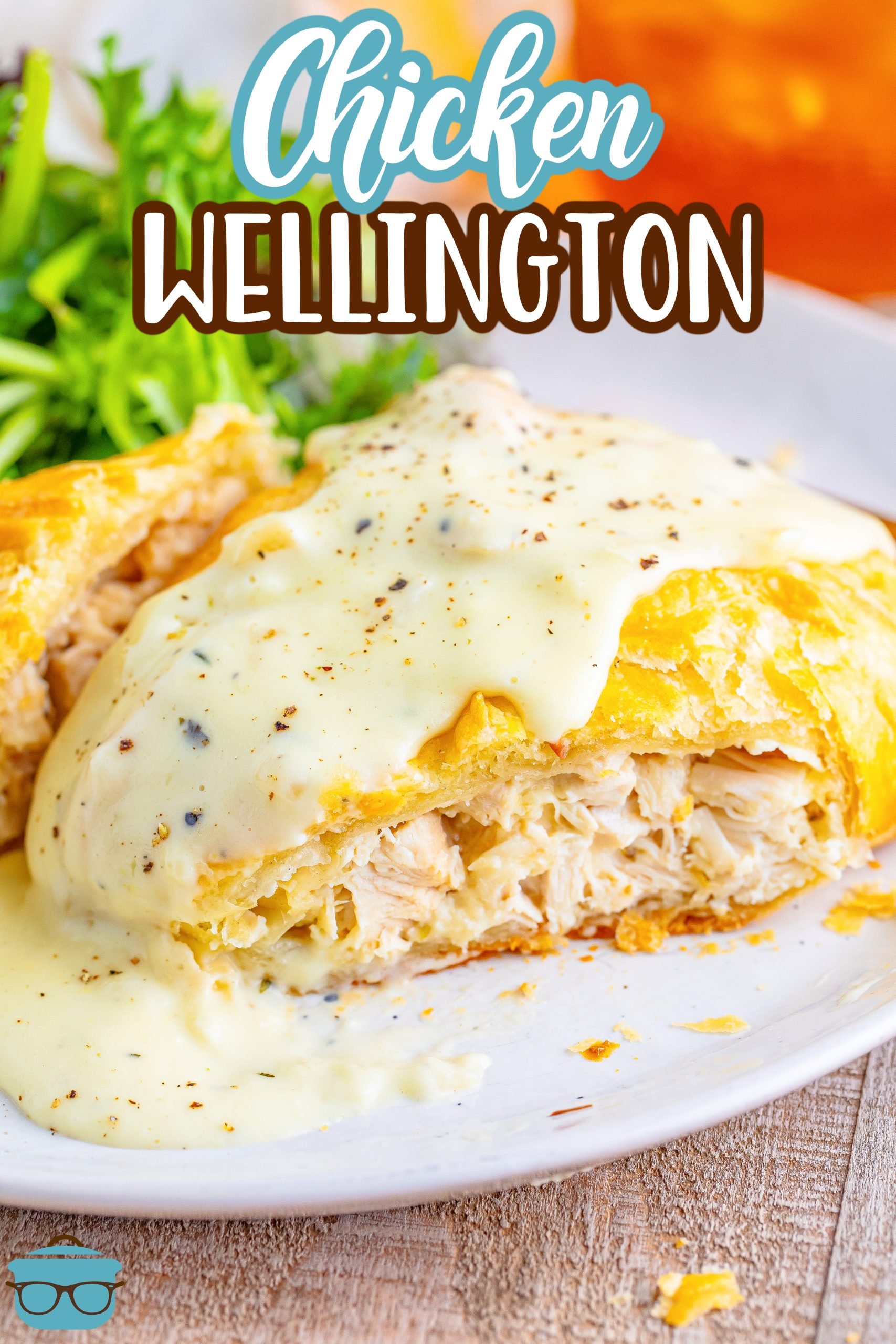 A Chicken Wellington with a bite missing. 