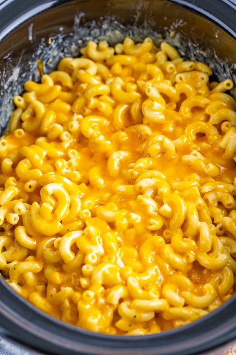 fully melted cheese on macaroni and cheese.