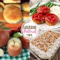 Weekend Potluck featured recipes include: Mom's Heavenly Rolls, Mini Meatloaf Muffins, Autumn Harvest Punch and Pecan Cream Deep Dish Pie!