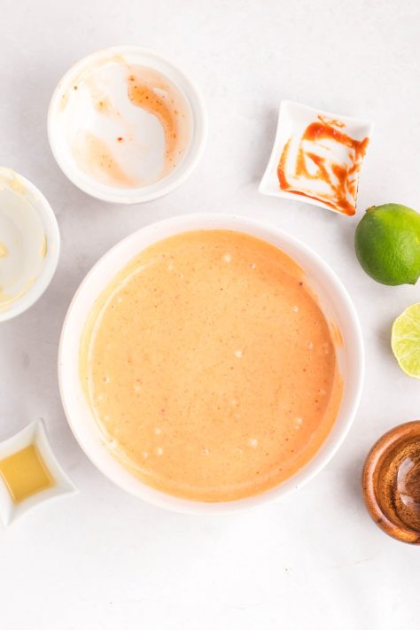 Bang bang sauce in a bowl.