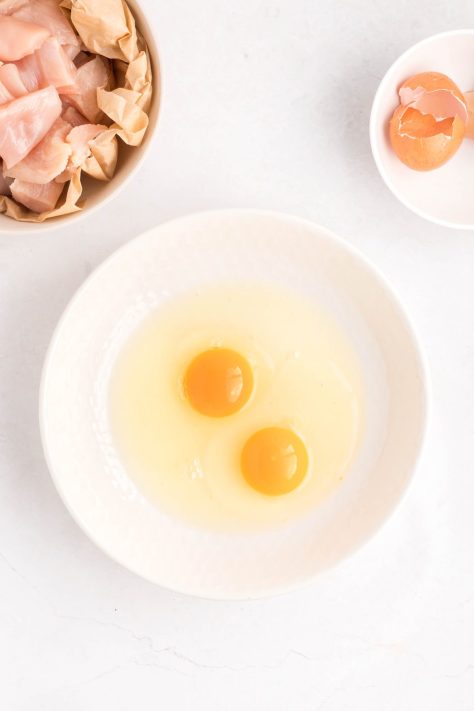 Eggs in a bowl.