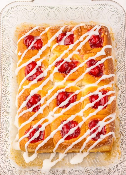 Iced Cherry Danish Hawaiian Rolls.