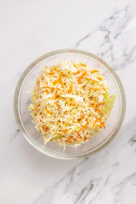 Coleslaw in a bowl.