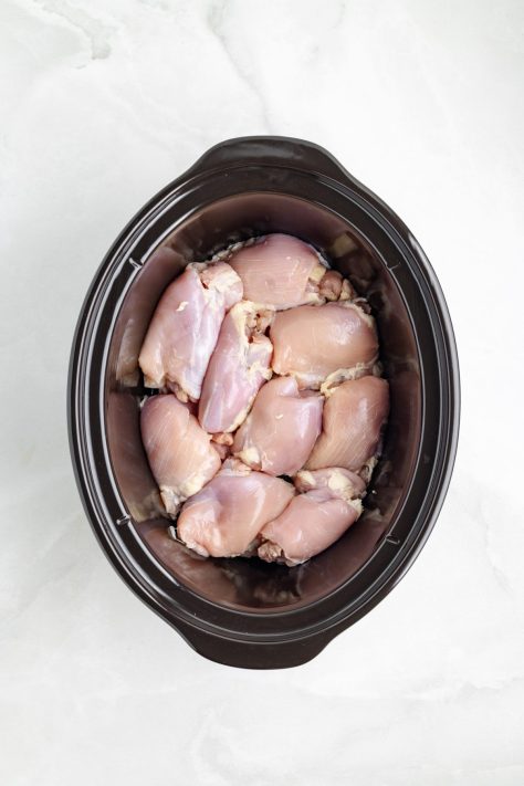 Chicken thighs in a Slow Cooker.