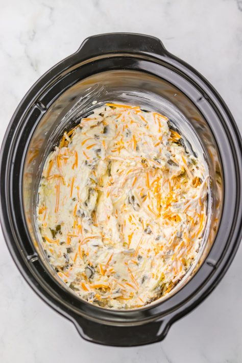 All the ingredients for a Jalapeno Popper Dip in a Slow Cooker.