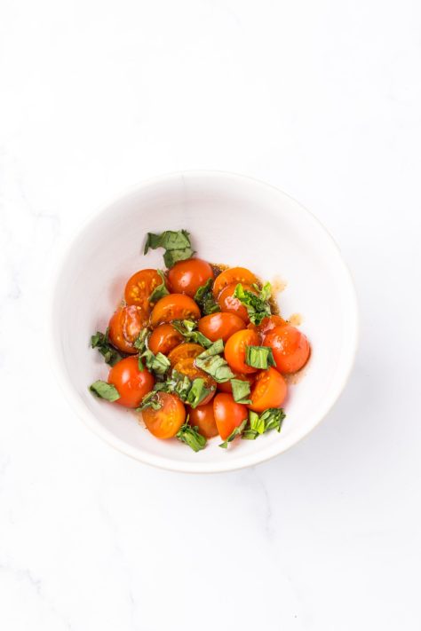 A bowl of Bruschetta topping.