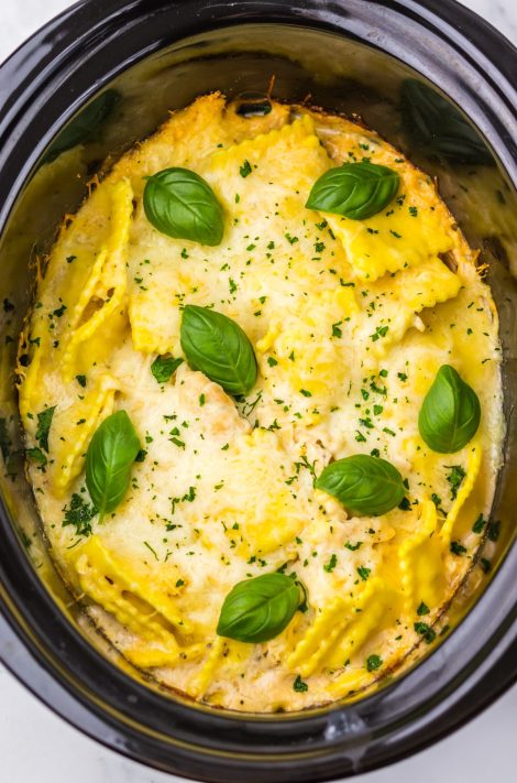 Crock Pot Chicken Alfredo Ravioli recipe.