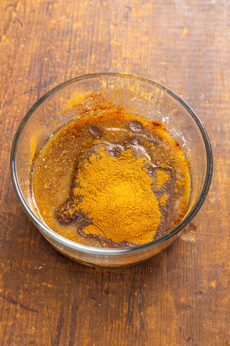 Brown sugar and butter in a bowl.