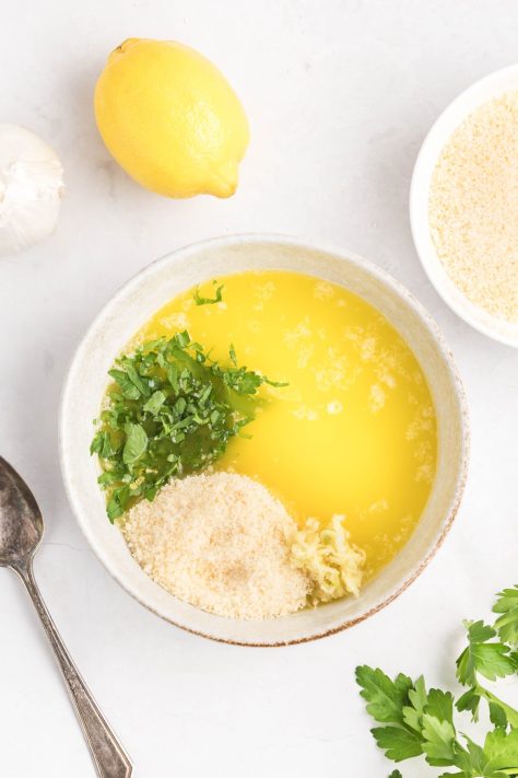 A bowl of marinade ingredients.