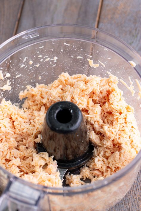 Chicken in a food processor.