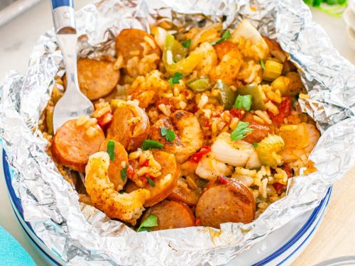 Baked Jambalaya Foil Packets - The Country Cook