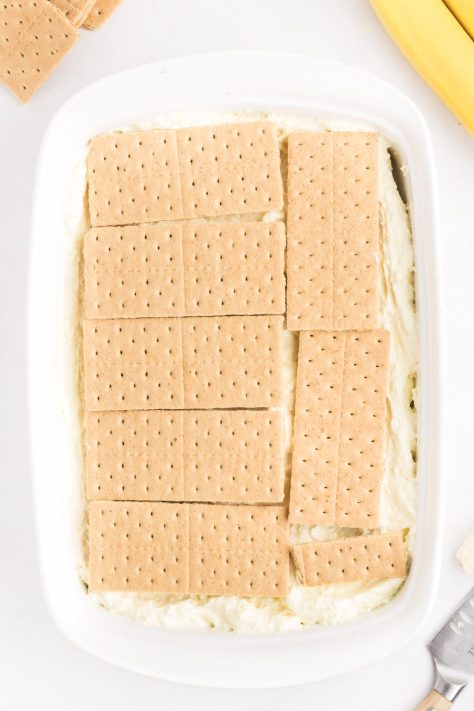 Layers of Banana Pudding Eclair Cake.