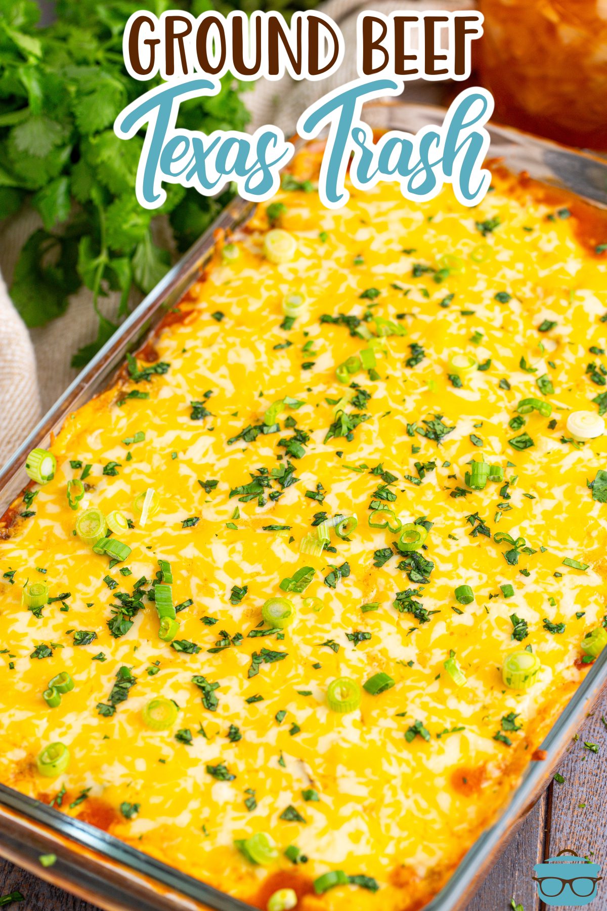 A full dish of Ground Beef Texas Trash with tons of melted cheese.