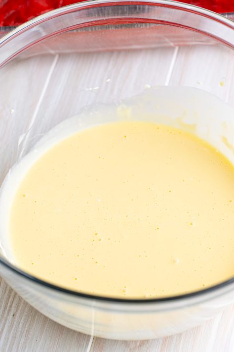 Cream cheese mixture in a bowl.