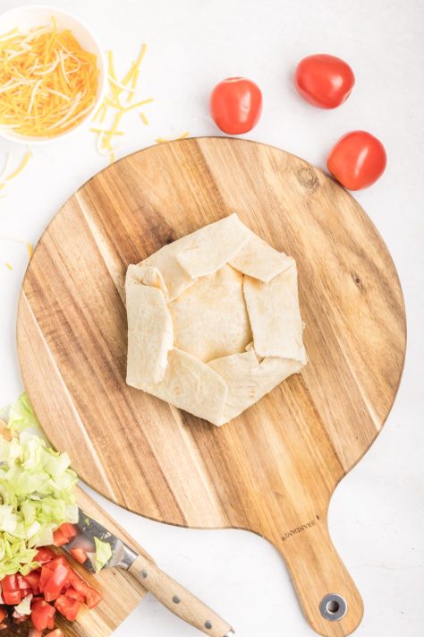 A wrapped up Crunch Wrap.