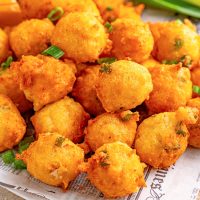 A small pile of Shrimp Fritters.